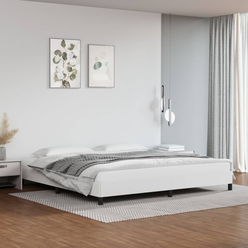 Cadre de lit sans matelas blanc 200x200 cm similicuir