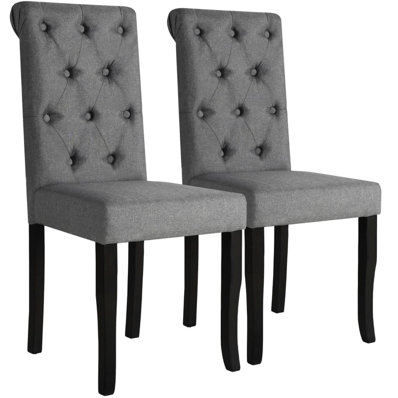 Chaises  manger lot de 2 gris fonc tissu