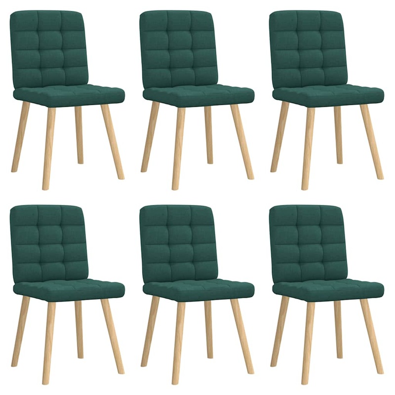 Chaises  manger lot de 6 vert fonc tissu