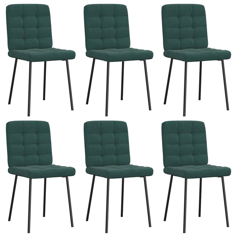 Chaises  manger lot de 6 vert fonc velours