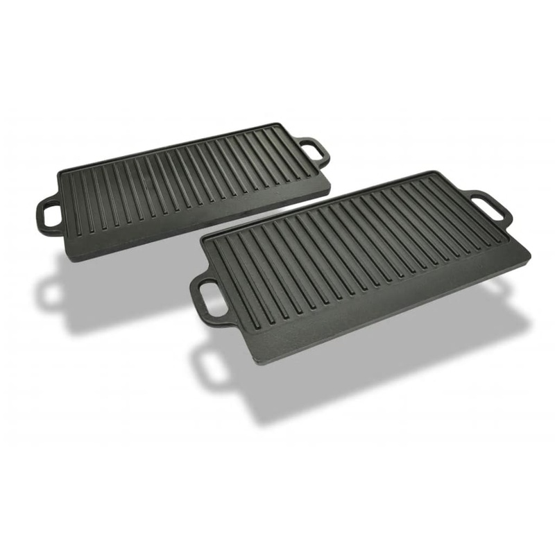 Plancha en fonte rversible 2 pcs 38x23 cm