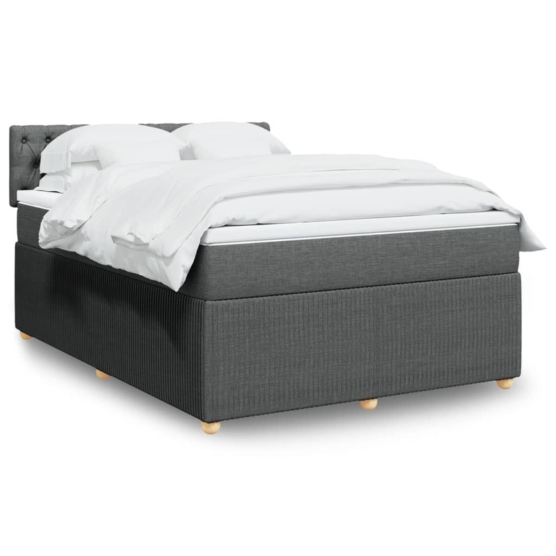 Sommier  lattes de lit avec matelas Gris fonc 140x200cm Tissu