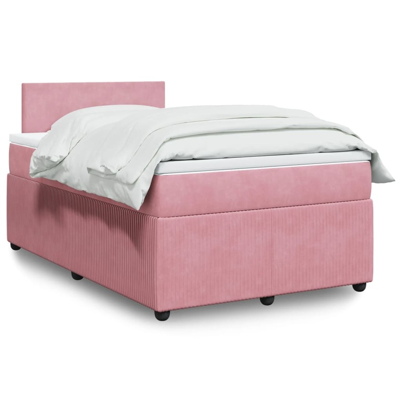 Sommier  lattes de lit avec matelas rose 120x190 cm velours
