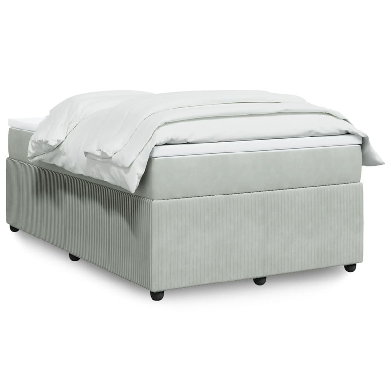 Sommier  lattes de lit et matelas gris clair 120x190cm velours