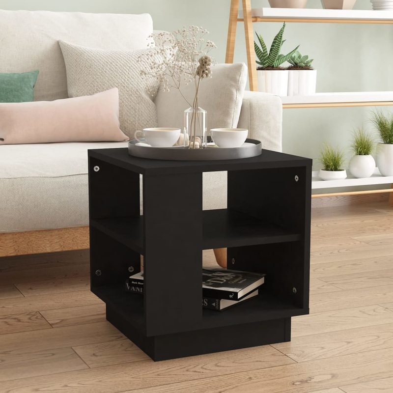 Table basse Noir 40x40x43 cm Bois d'ingnierie