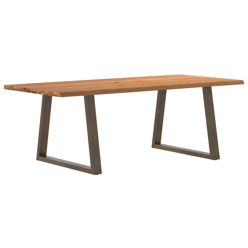 Table  manger avec bord naturel 220x100x74cm bois massif chne
