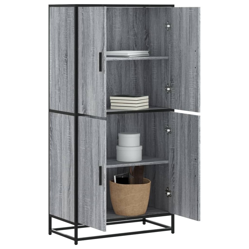 Buffet haut sonoma gris 68x35x139 cm bois d'ingnierie