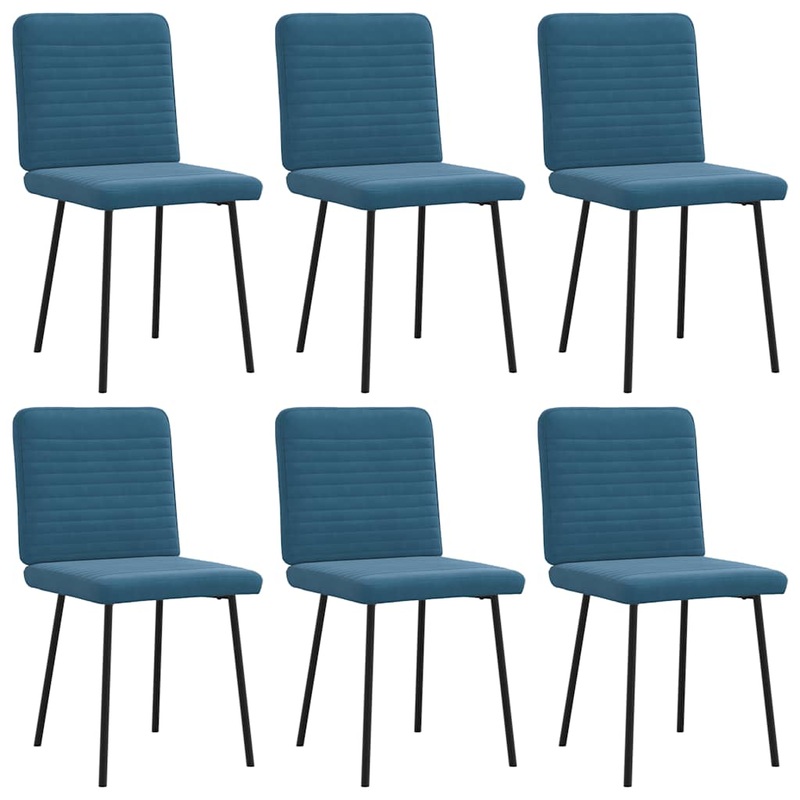 Chaises  manger lot de 6 bleu velours