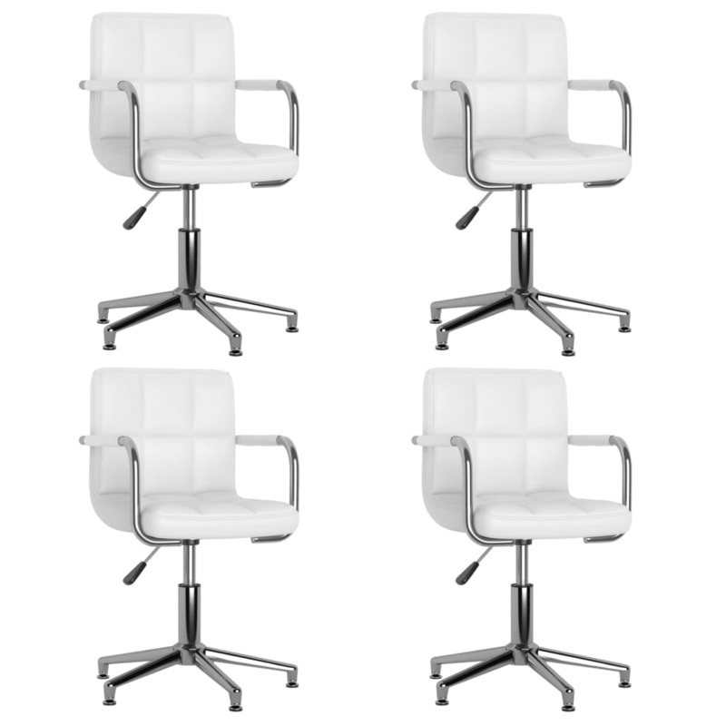 Chaises pivotantes  manger lot de 4 blanc similicuir