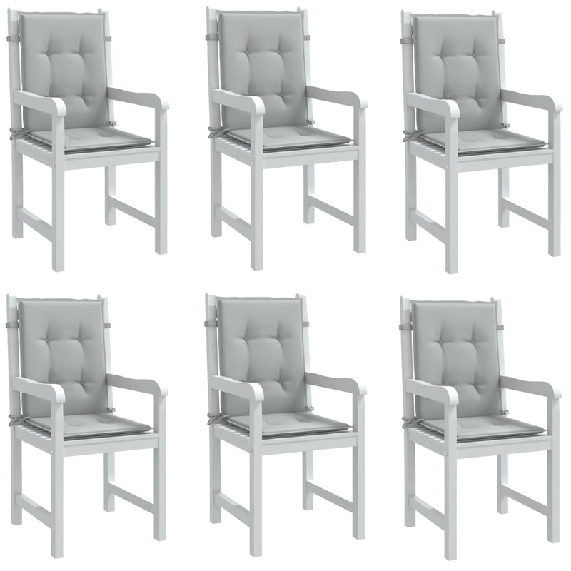 Coussins de chaise  dossier bas lot de 6 gris clair mlang