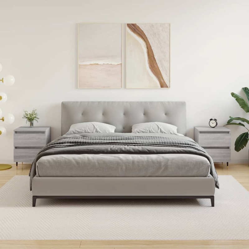 Tables de chevet 2 pcs sonoma gris 40x35x50 cm bois ingnierie