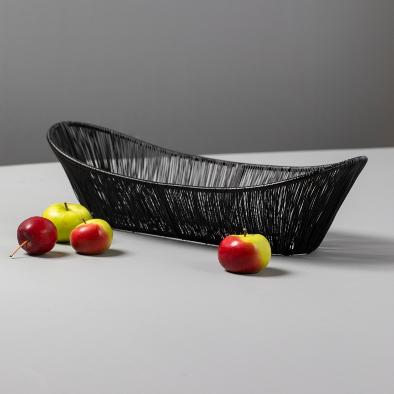 Black Rhythm Wire Oval Basket