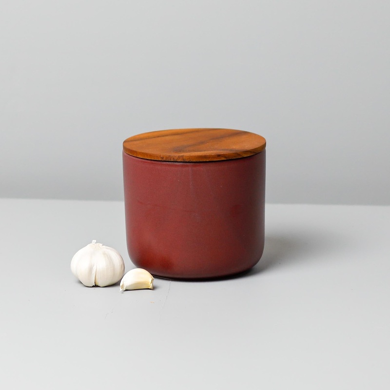 Brampton Stoneware Large Canister, Burgundy
