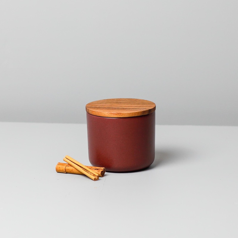 Brampton Stoneware Medium Canister, Burgundy