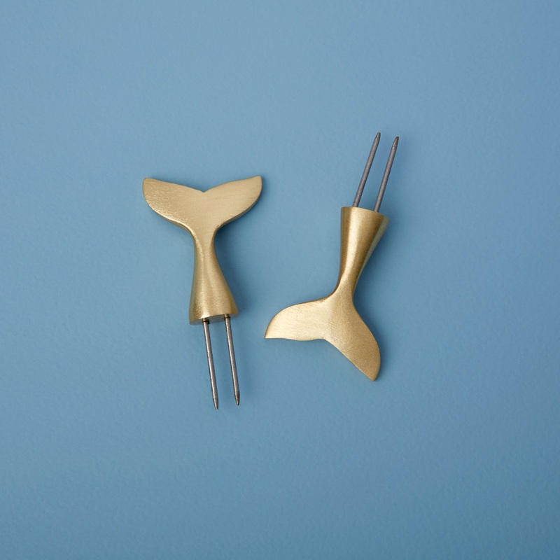 Gold Corn Holders, Whale