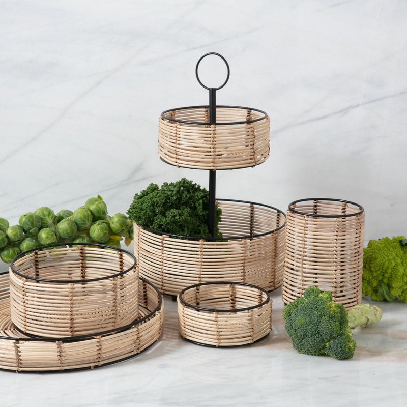 Simla Cane Tiered Basket