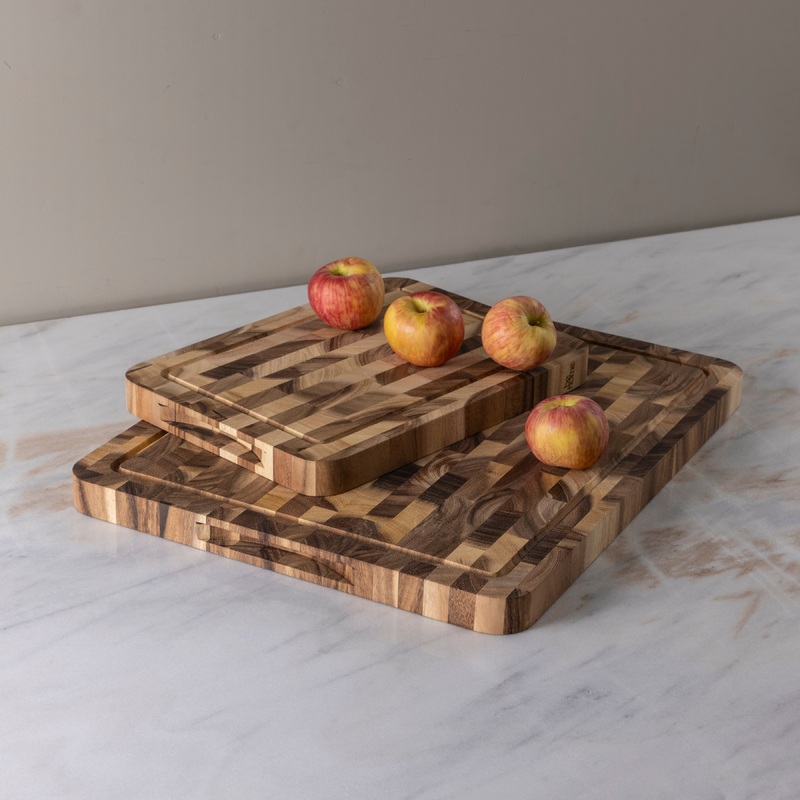 Acacia End Grain Rectangular Cutting Board, Large