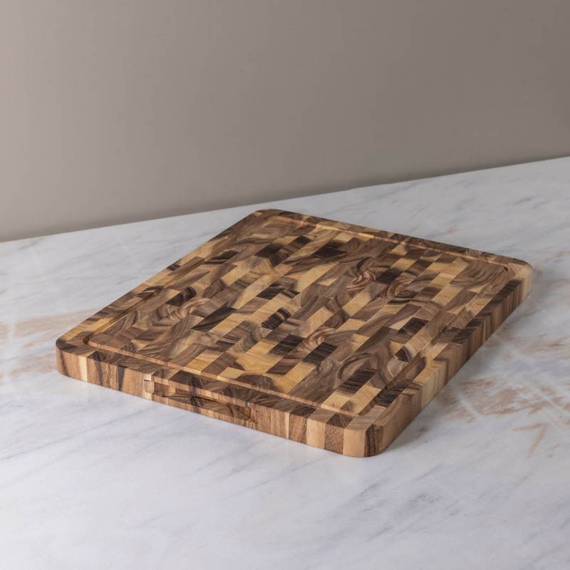 Acacia End Grain Rectangular Cutting Board, Small
