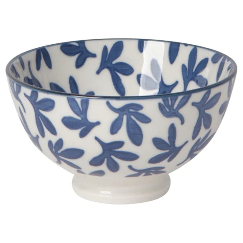 Blue Floral Stamped Bowl, 4 inch