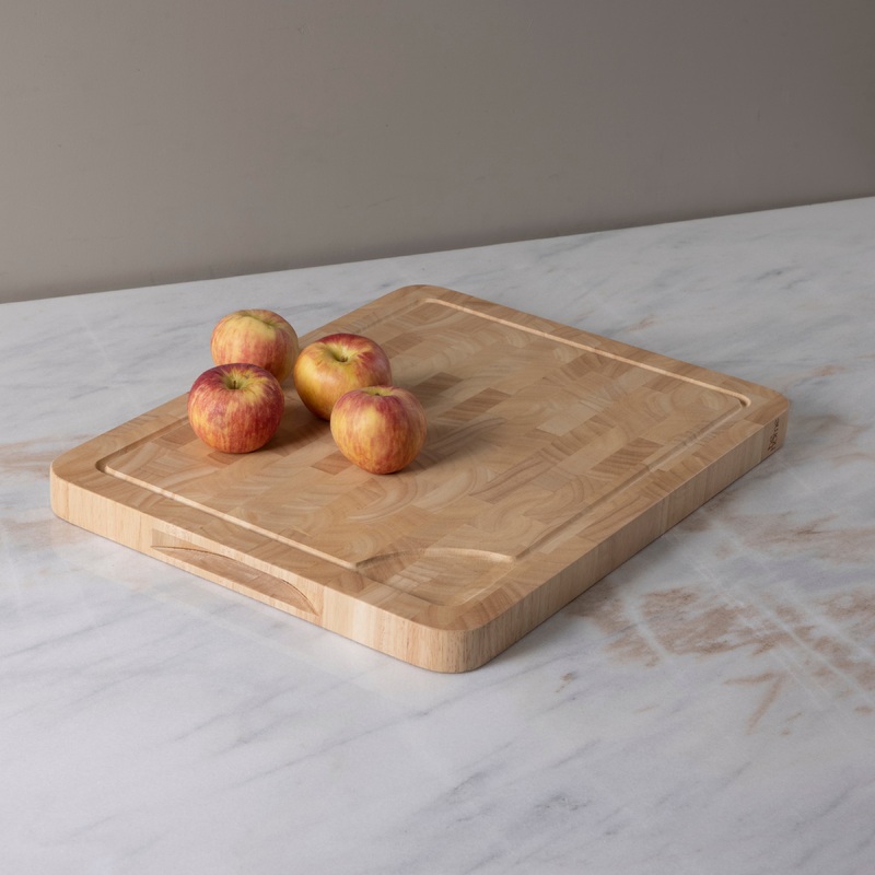 Rubberwood End Grain Rectangular Cutting Board, Medium