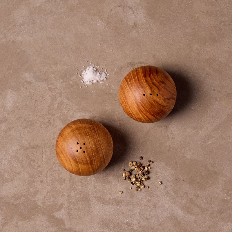 Teak Salt & Pepper Shaker Set