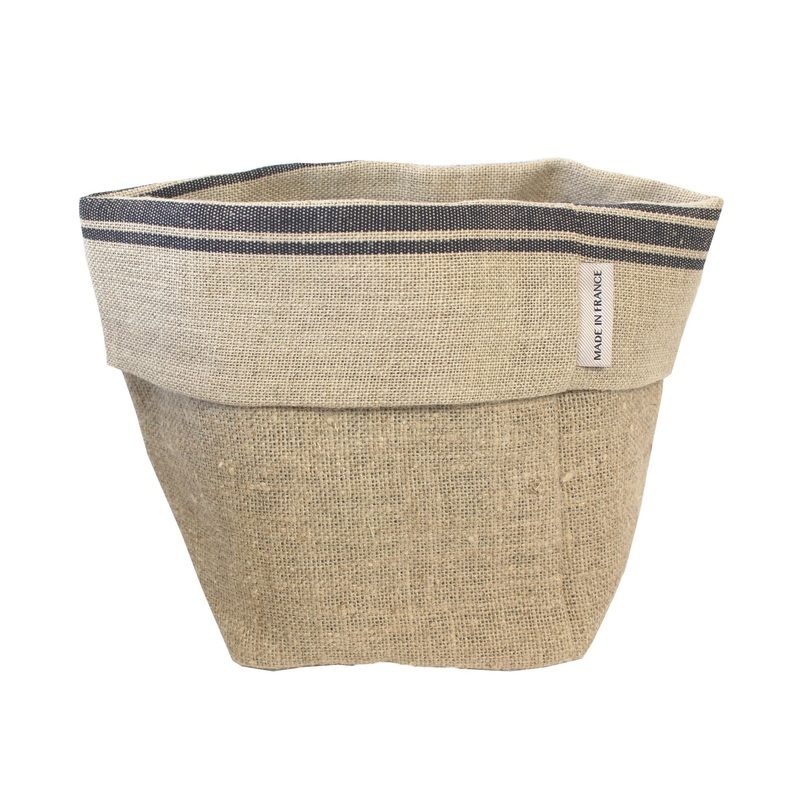 Thieffry Belgian Linen Bread Basket, Black