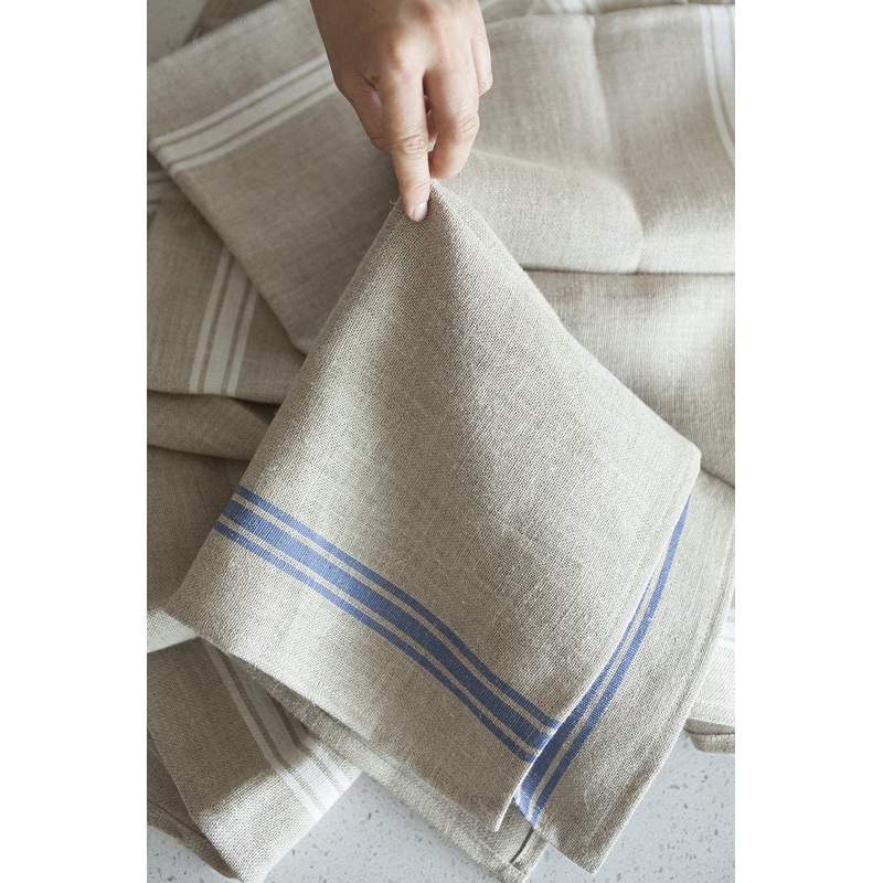 Thieffry Belgian Linen Dishtowel, Blue