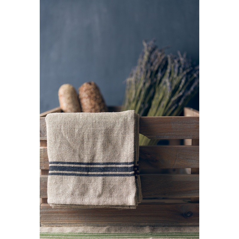 Thieffry Belgian Linen Napkins, Black, Set of 4