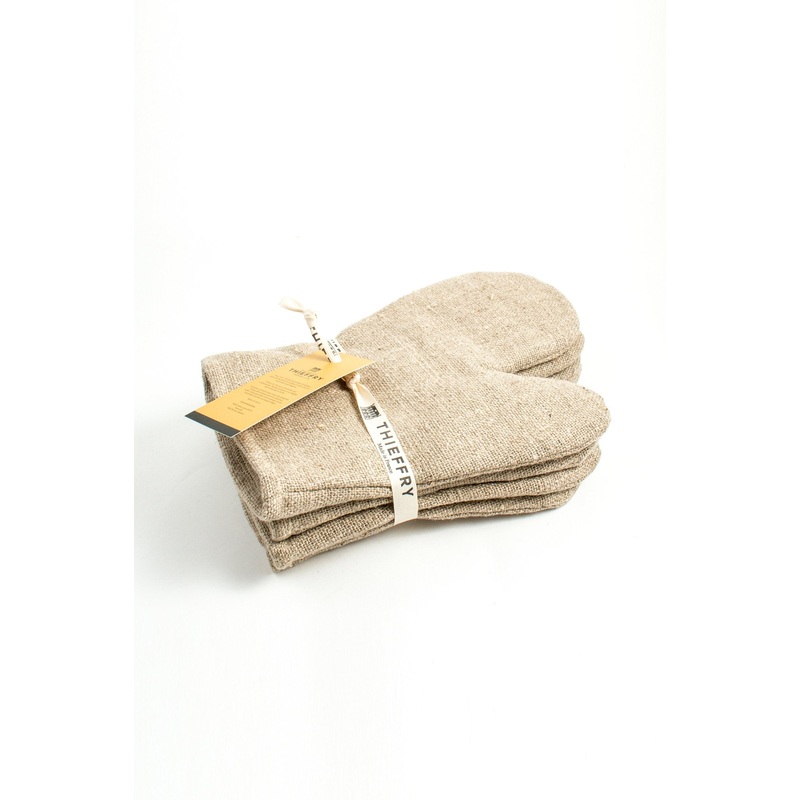 Thieffry Belgian Linen Oven Mitt, Raw Natural