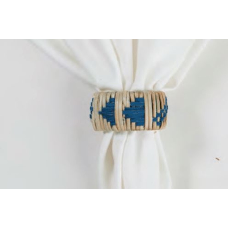 Cane Blue Napkin Ring