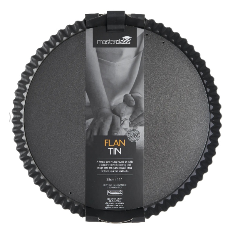 MasterClass Non-Stick 28cm Fluted Round Flan / Quiche Tin