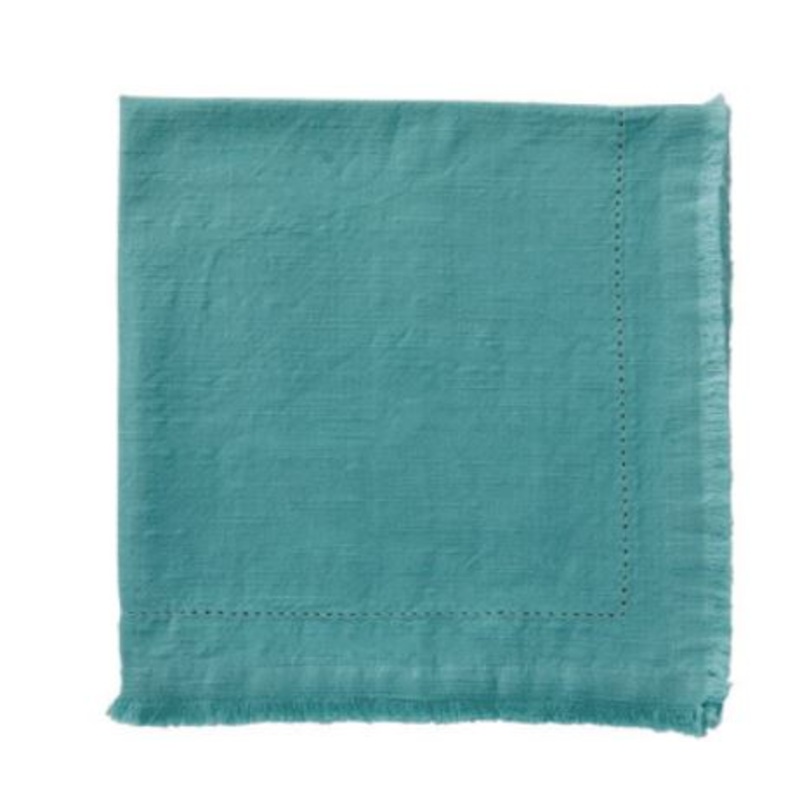 Stonewashed Fringe Napkin | Aqua