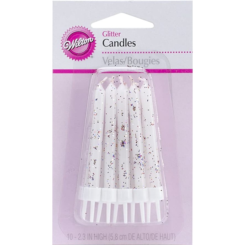 White Glitter Candles