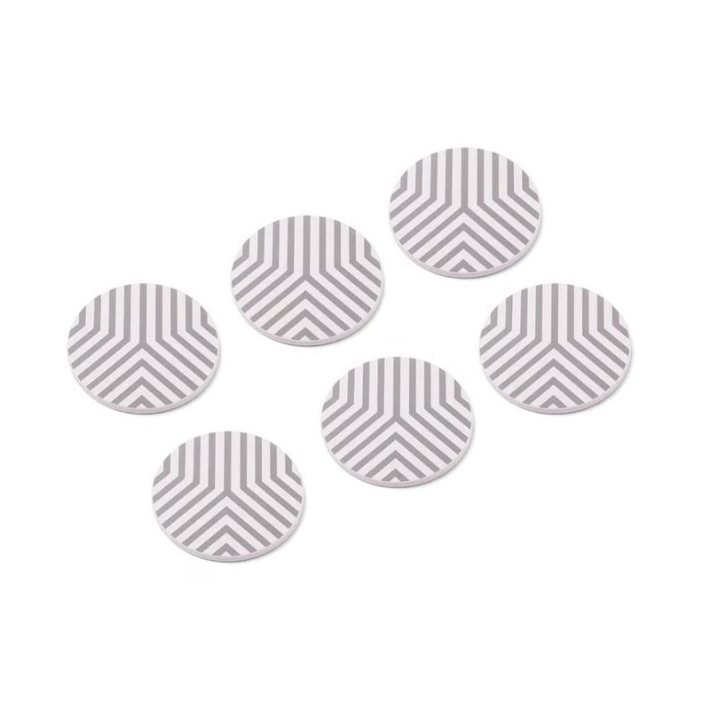 Absorbent Ceramic Stone Coasters, Set of 6, 4"