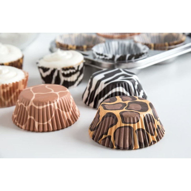 Animal Prints Baking Cups, 75 Count