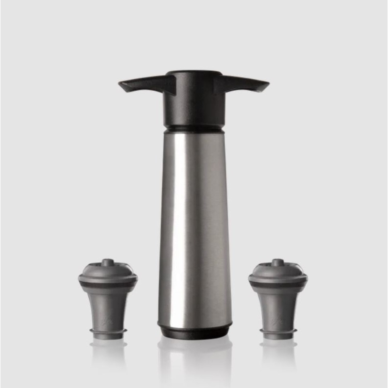 Original Stainless Steel Wine Saver with 2 Stoppers