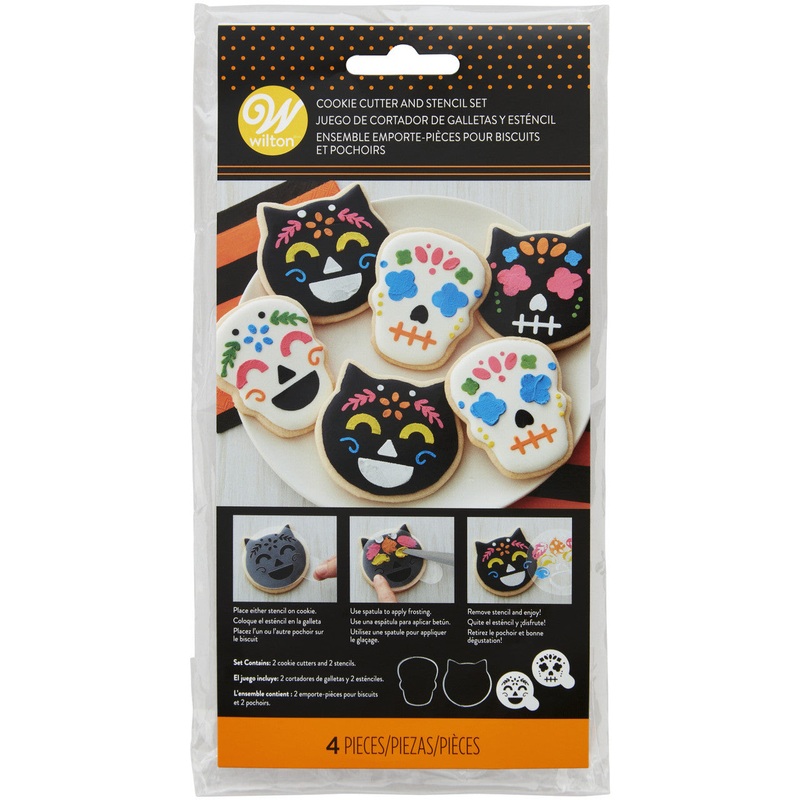 Cookie Cutter & Stencil Kit | Skull & Cat