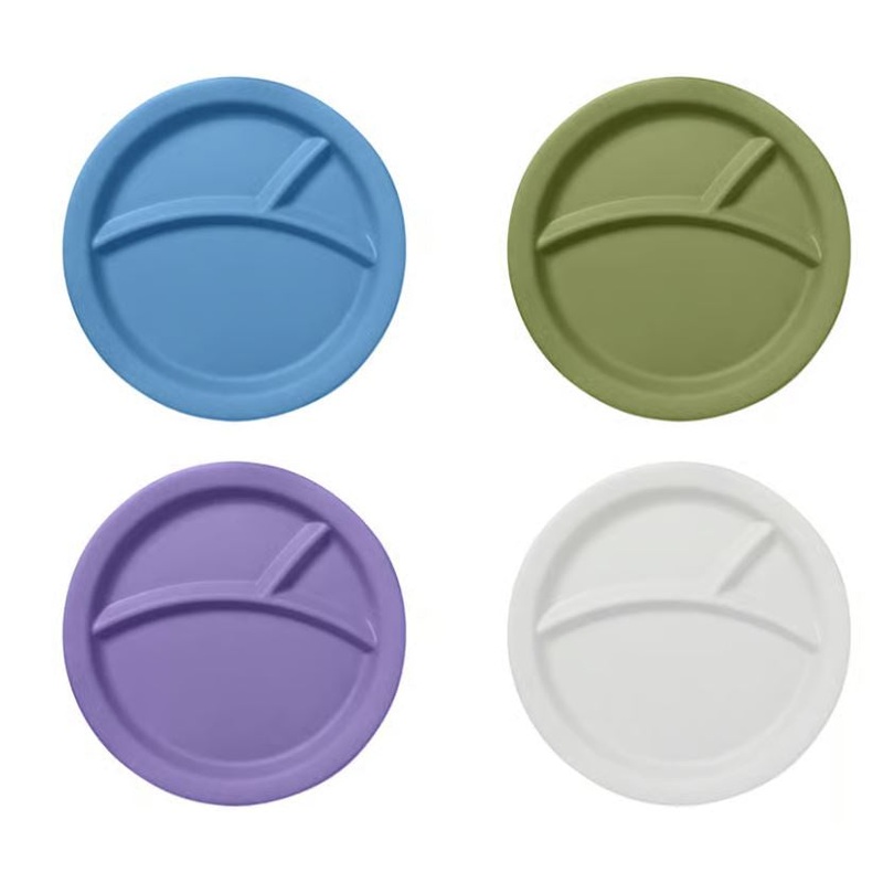 Kids Divided Bamboo Plates, 9.25", Set of 4