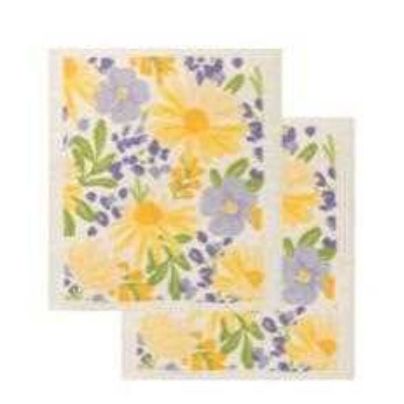 Swedish Dishcloths, Watercolor Blooms, Pack of 2