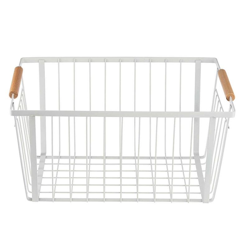 White Storage Basket With Handles | Large