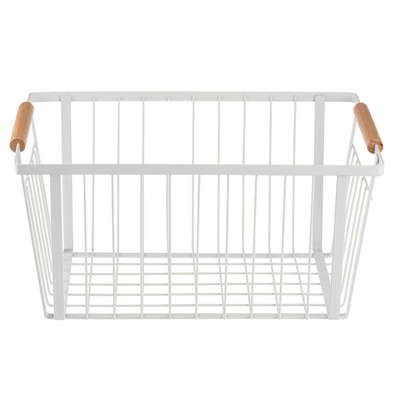 White Storage Basket With Handles | Medium