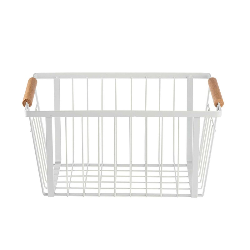 White Storage Basket With Handles | Small