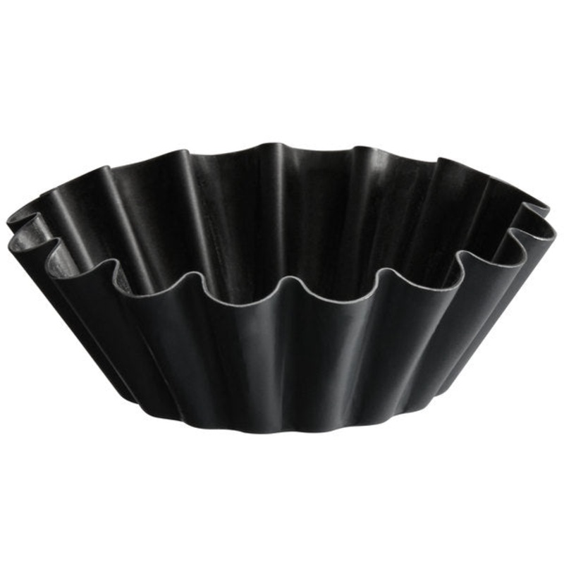 Exopan Steel Mini Non-Stick Fluted Brioche Mold, 7.6cm