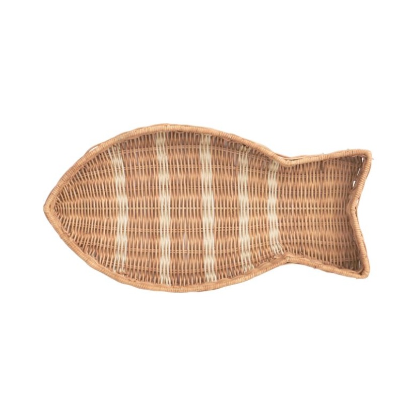 Fish Shaped Rattan Tray, Small