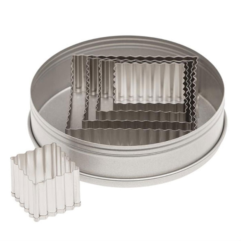 Fluted Square Cutter Set, 5 Pieces