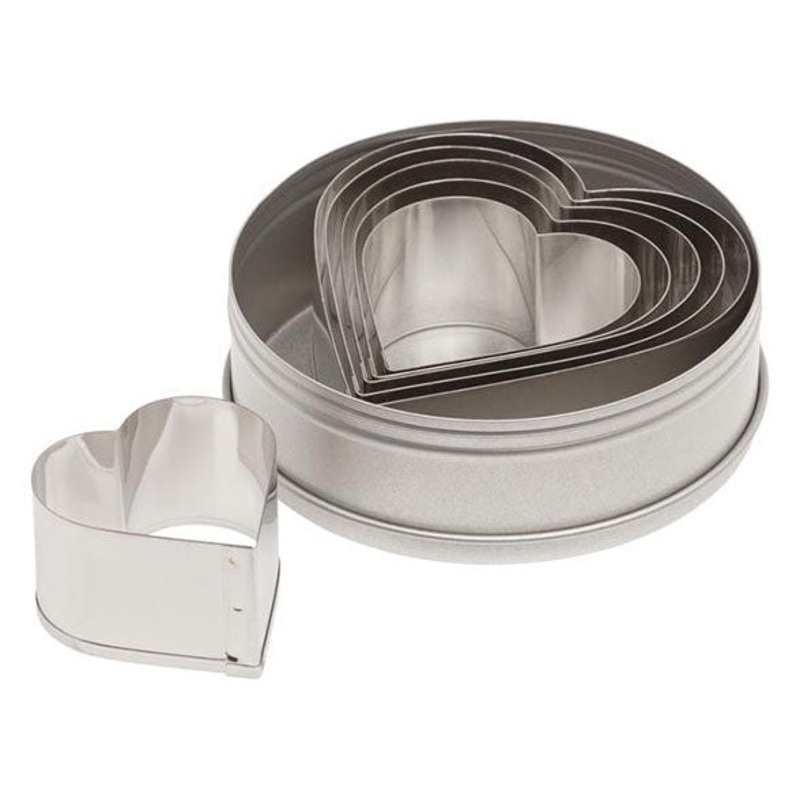 Heart Cutter Set, 6 Pieces