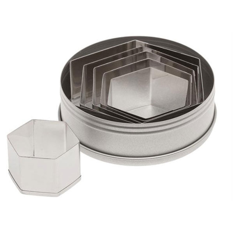 Plain Hexagon Cutter Set, 6 Pieces