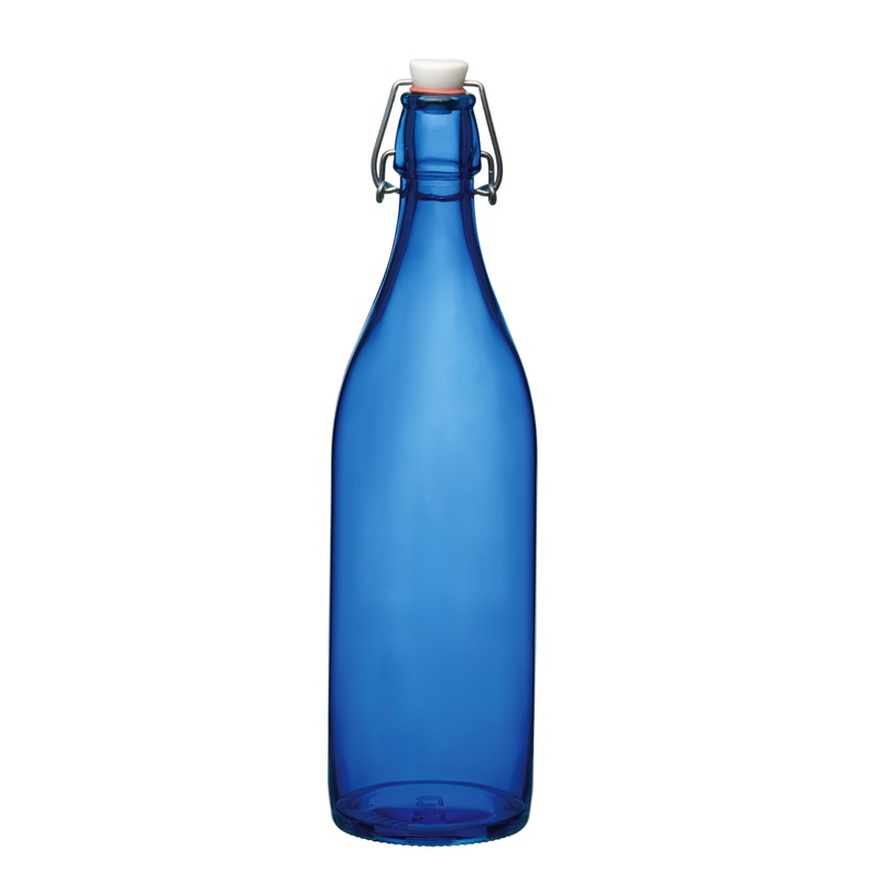 Glass Giara Bottle | 33.75oz // Navy Blue