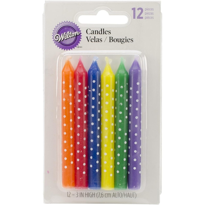 Wilton Polka Dot Multicolor Candles | Pack of 12