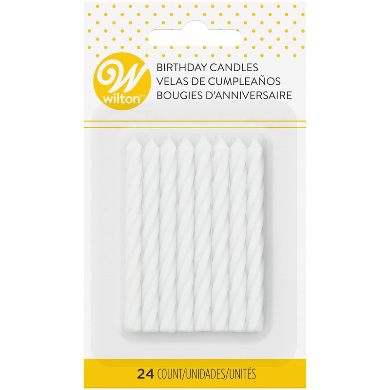 Wilton Solid White Candles | Pack of 24